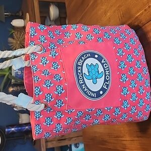 Red and Blue Turtle Print Tote Bag